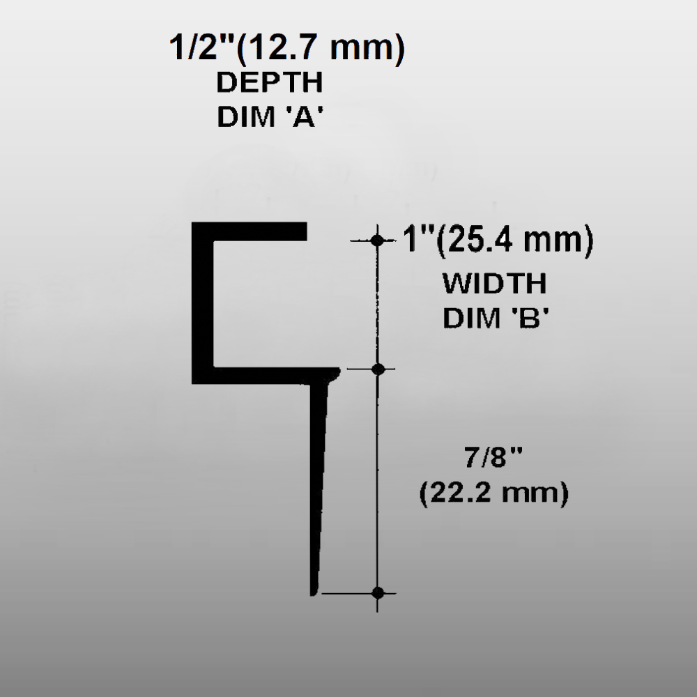 F Reveal Bead Alum SWR-100U-050  1" W x 1/2" D x 10' Lg. Prime Painted