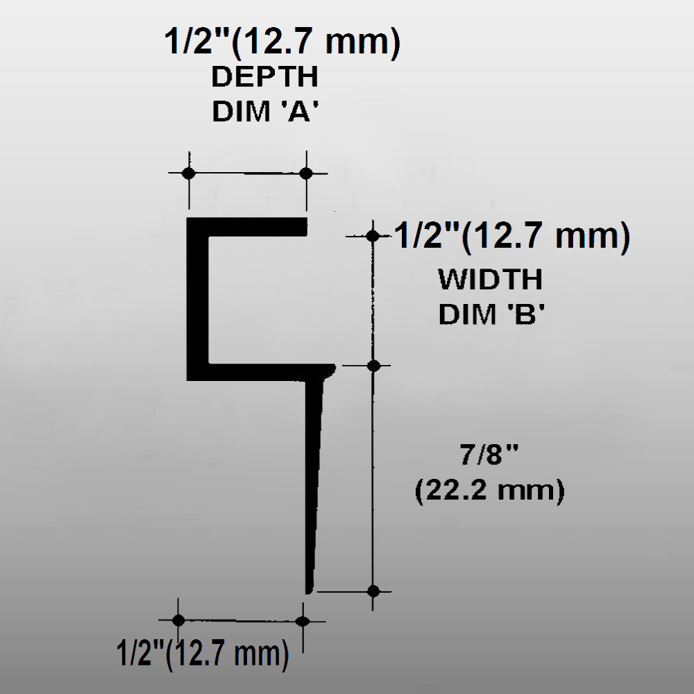 F Reveal Bead Alum SWR-050U-050  1/2" W x 1/2" D x 10' Lg. Prime Painted