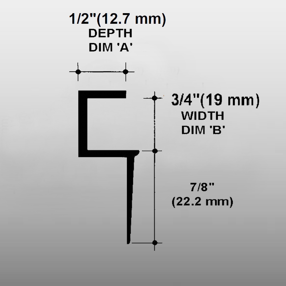 F Reveal Bead Alum SWR-075U-050  3/4" W x 1/2" D x 10' Lg. Prime Painted