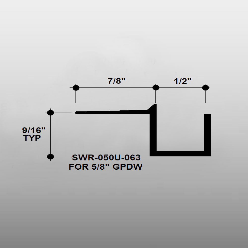 F Reveal Bead Alum SWR-050U-063  1/2" W x 5/8" D x 10' Lg. Prime Painted