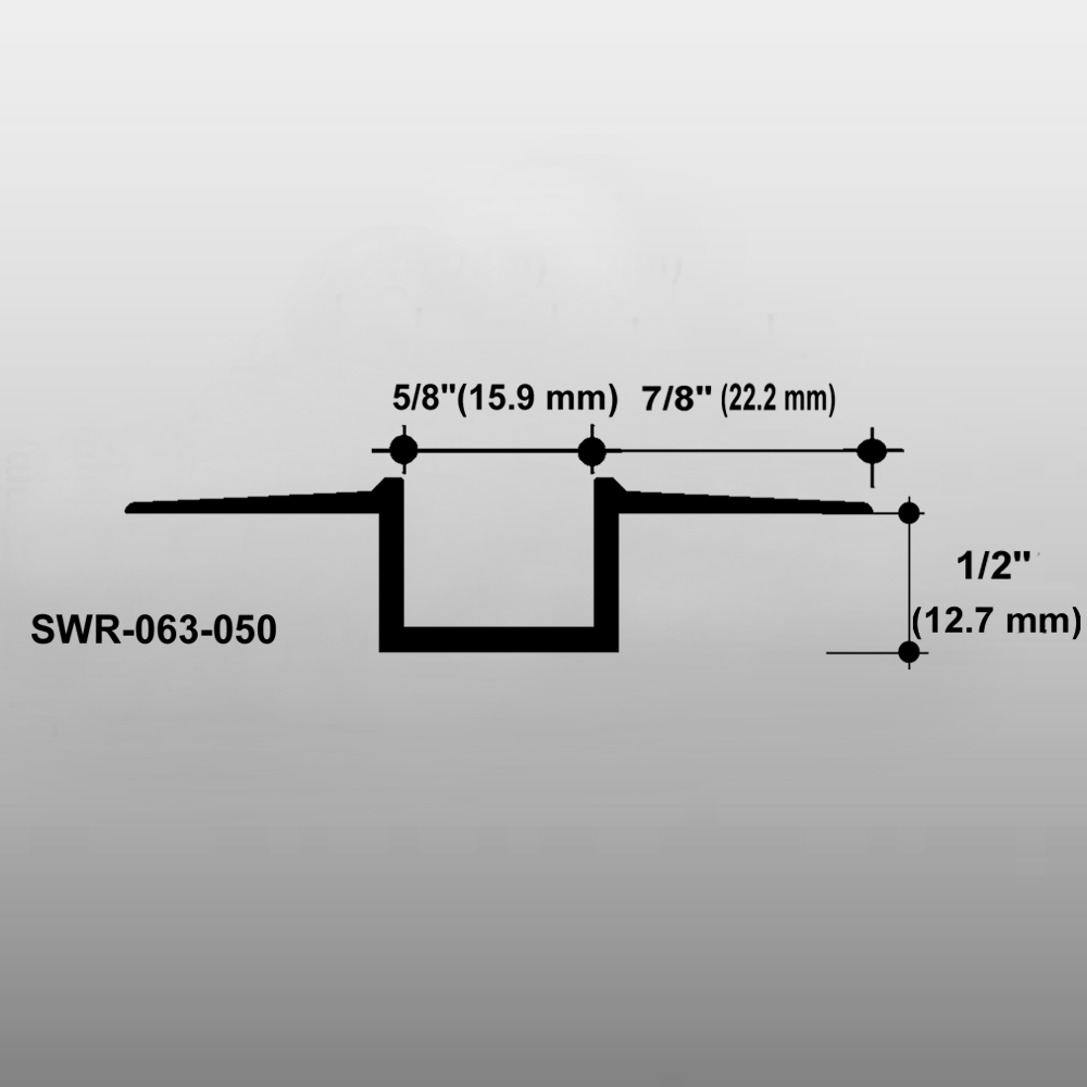 Wall Reveal Aluminum Bead SWR-063-050   5/8" W x 1/2" D x 10' Lg. Prime Painted