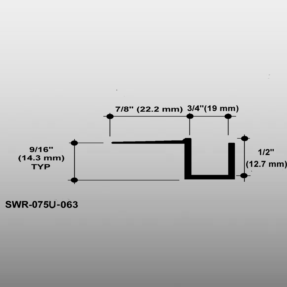 F Reveal Bead Alum SWR-075U-063  3/4" W x 5/8" D x 10' Lg. Prime Painted